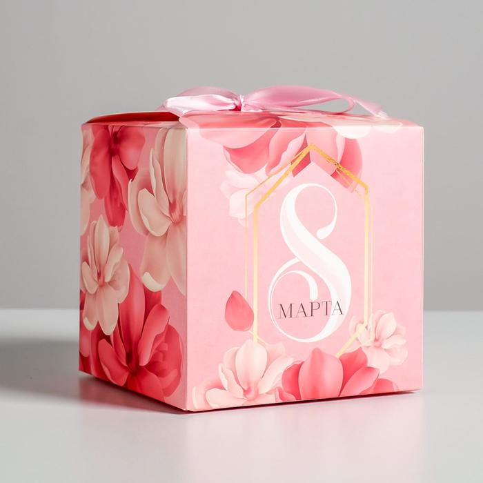

Коробка складная «8 марта», 12 x 12 x 12 см, Розовый