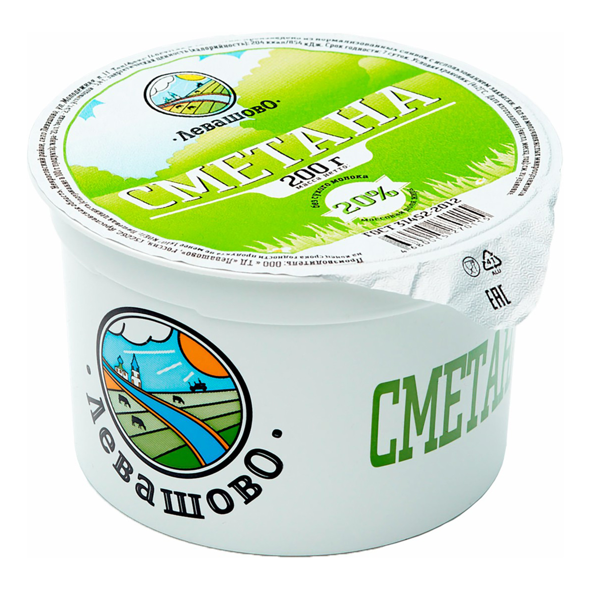 

Сметана Левашово 20% бзмж 200 г