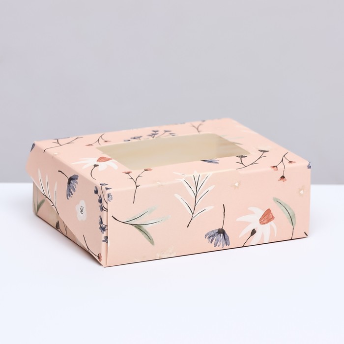 

Коробка складная "Цветы" 10 х 8 х 3,5 см (20 шт.), Бежевый