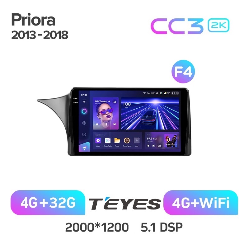 

Магнитола Teyes CC3 2k 4/32 LADA Priora 2 2013 - 2018 F4, CC3 2K