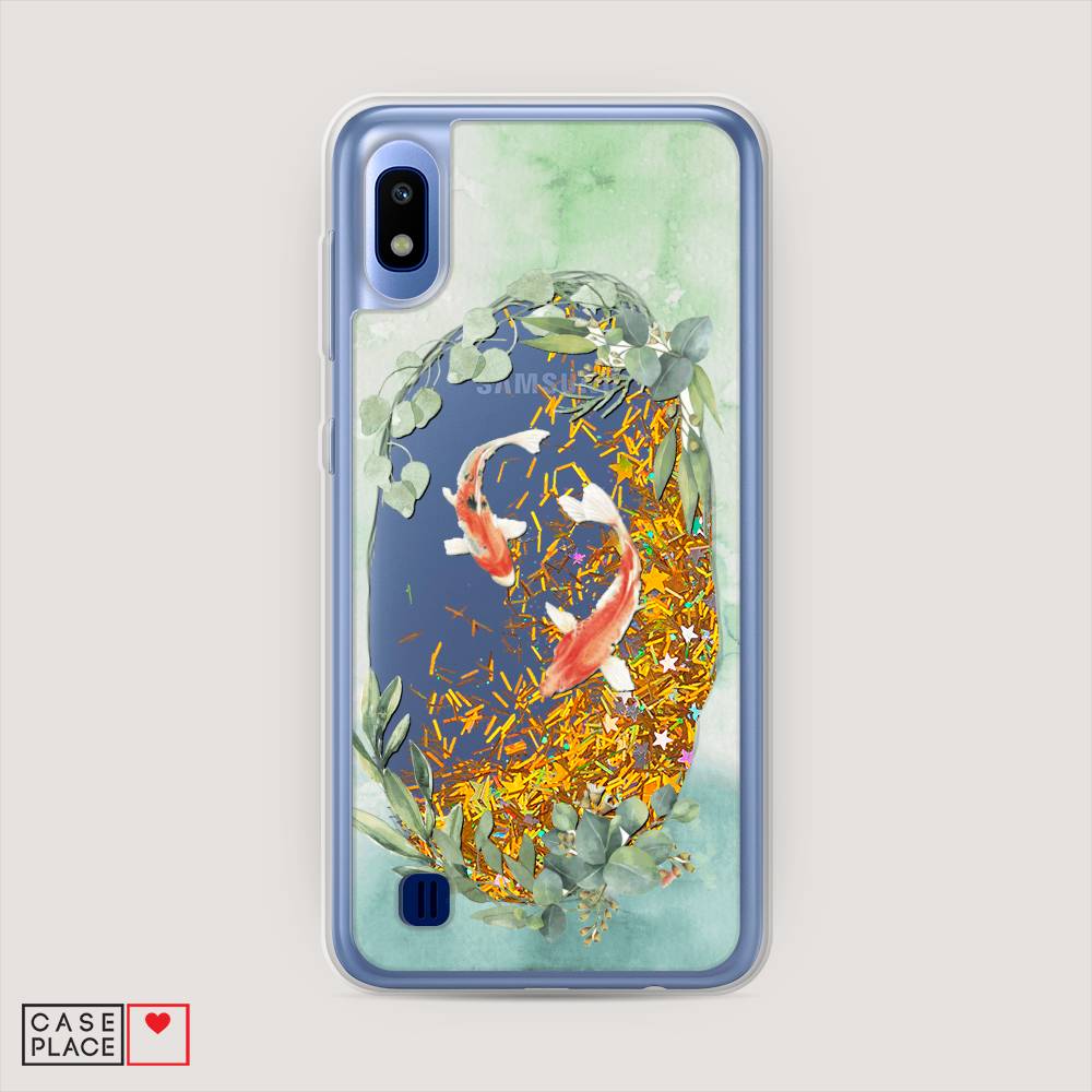 

Жидкий чехол с блестками "Две золотые рыбки" на Samsung Galaxy A10, 27990-1