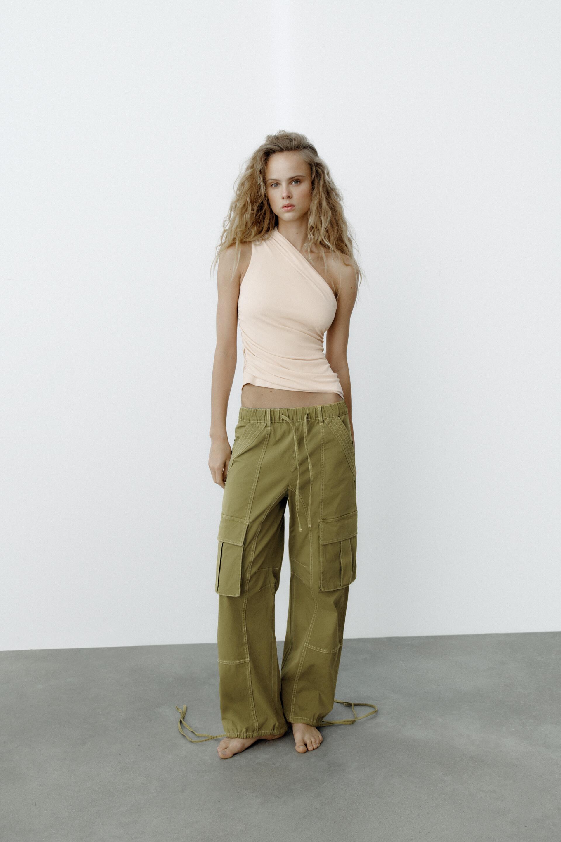 

Брюки женские ZARA 08197069 зеленые 42 EU (доставка из-за рубежа), Зеленый, 08197069