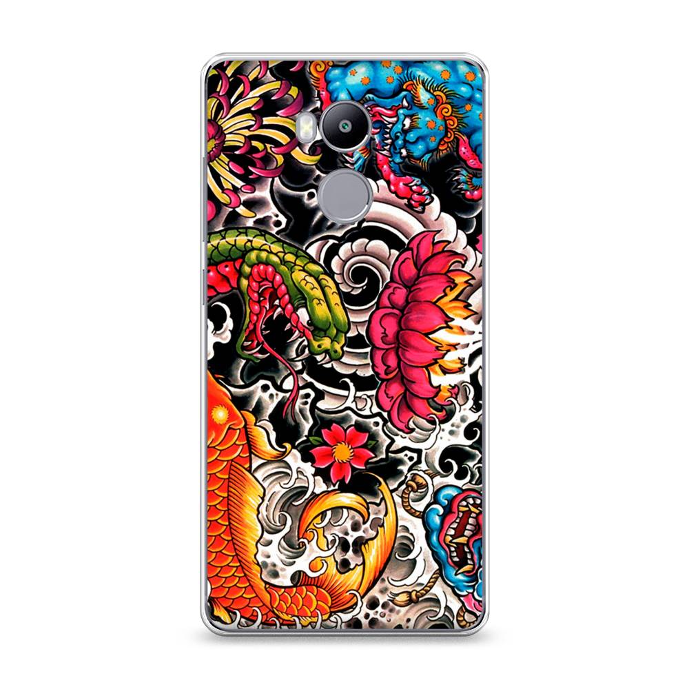 

Чехол на Xiaomi Redmi 4 Pro "Японское искусство", Красный;оранжевый;голубой, 31250-4