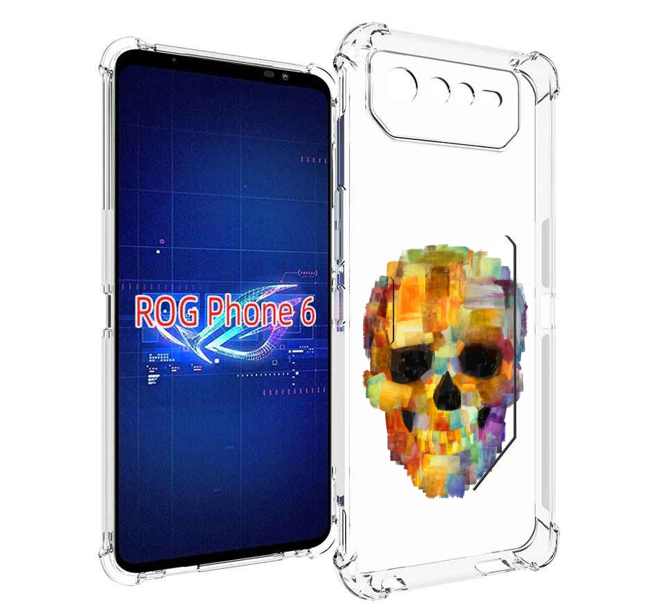 

Чехол MyPads нарисованный череп для Asus ROG Phone 6, Прозрачный, Tocco