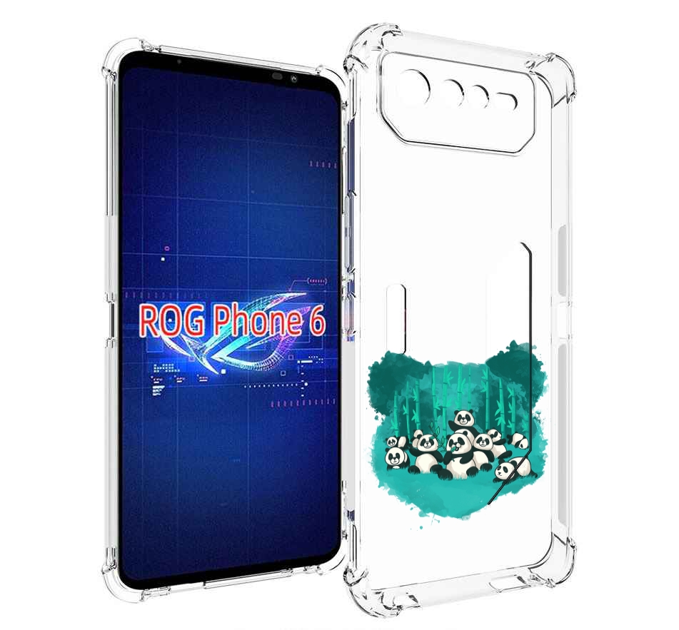 Чехол MyPads нарисованные панды для Asus ROG Phone 6