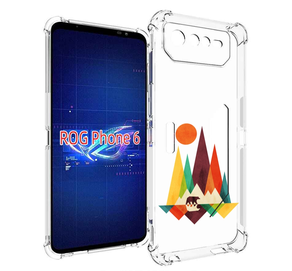 

Чехол MyPads нарисованные горы с медведем для Asus ROG Phone 6, Прозрачный, Tocco