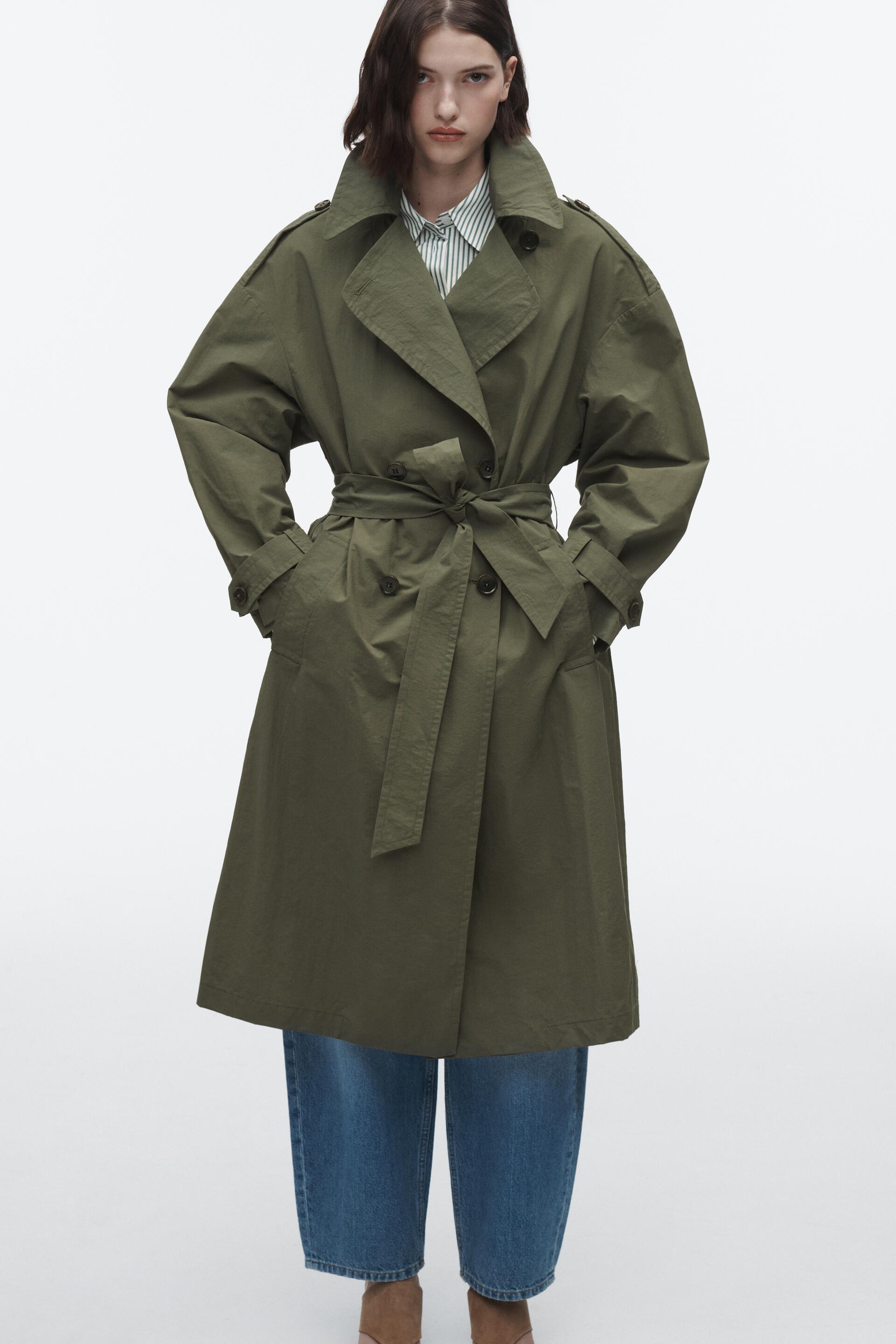 Тренч женский ZARA 08073041 хаки S (доставка из-за рубежа)