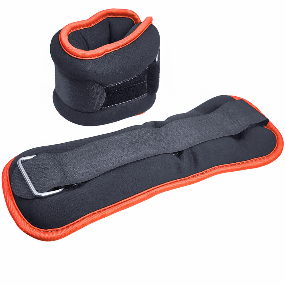 фото Утяжелители "alt sport" (2х1,5кг) (нейлон) в сумке (черный с оранжевой окантовкой) milinda