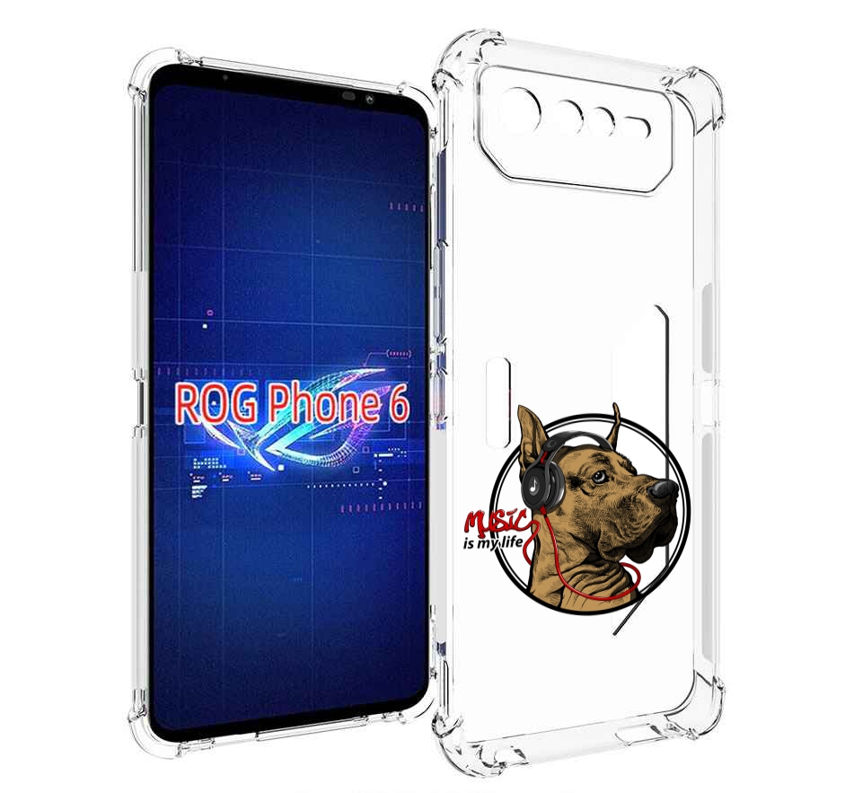 

Чехол MyPads музыкальная собака для Asus ROG Phone 6, Прозрачный, Tocco