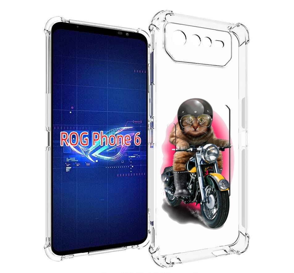 

Чехол MyPads мото-кот для Asus ROG Phone 6, Прозрачный, Tocco