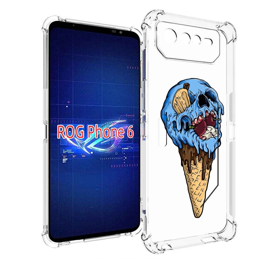 

Чехол MyPads мороженное череп для Asus ROG Phone 6, Прозрачный, Tocco