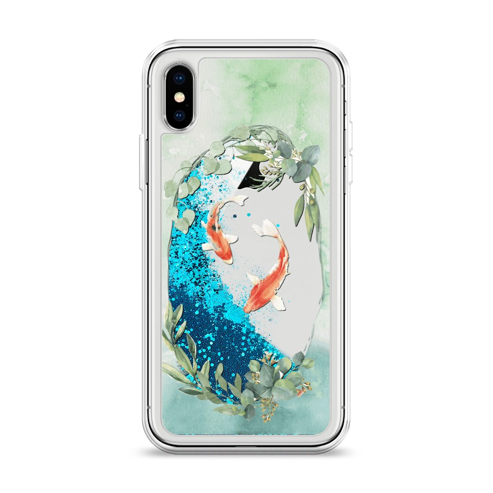 

Чехол Awog на Apple iPhone XS (10S) / Айфон XS (10S) "Две золотые рыбки", Разноцветный, 11893-1