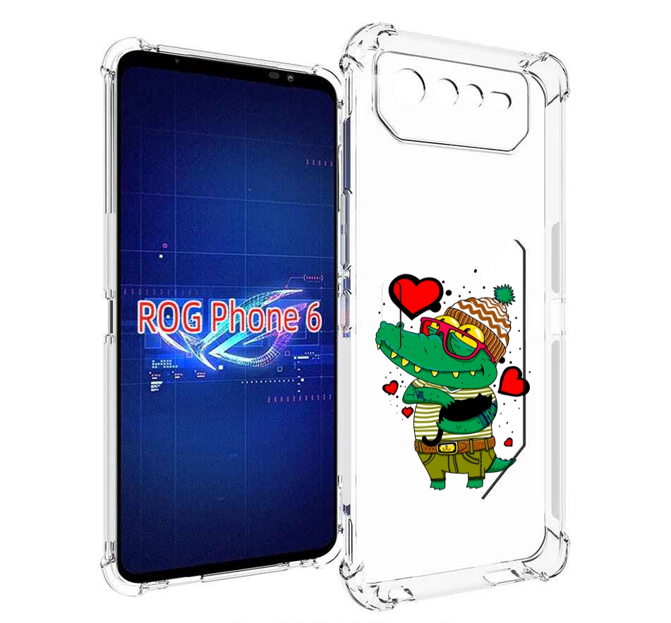 

Чехол MyPads Влюбленный крокодил для Asus ROG Phone 6, Прозрачный, Tocco