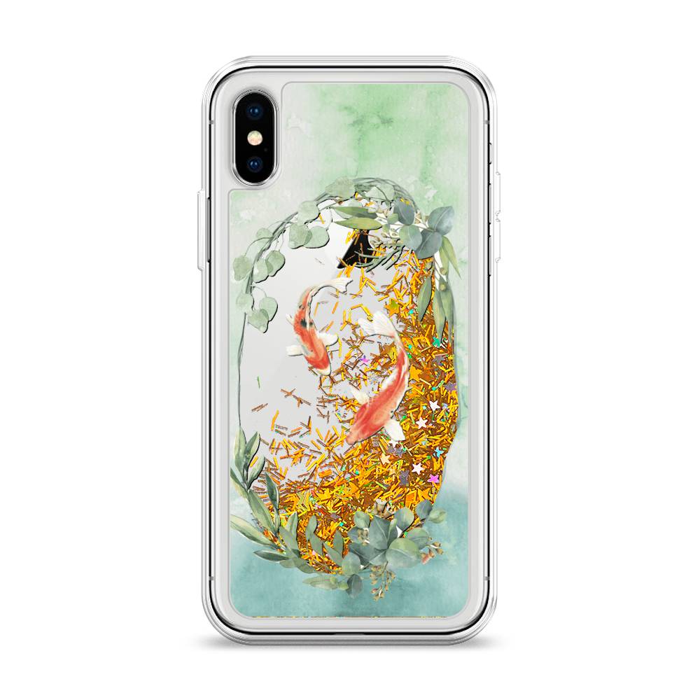 

Чехол Awog на Apple iPhone XS (10S) / Айфон XS (10S) "Две золотые рыбки", 11890-1