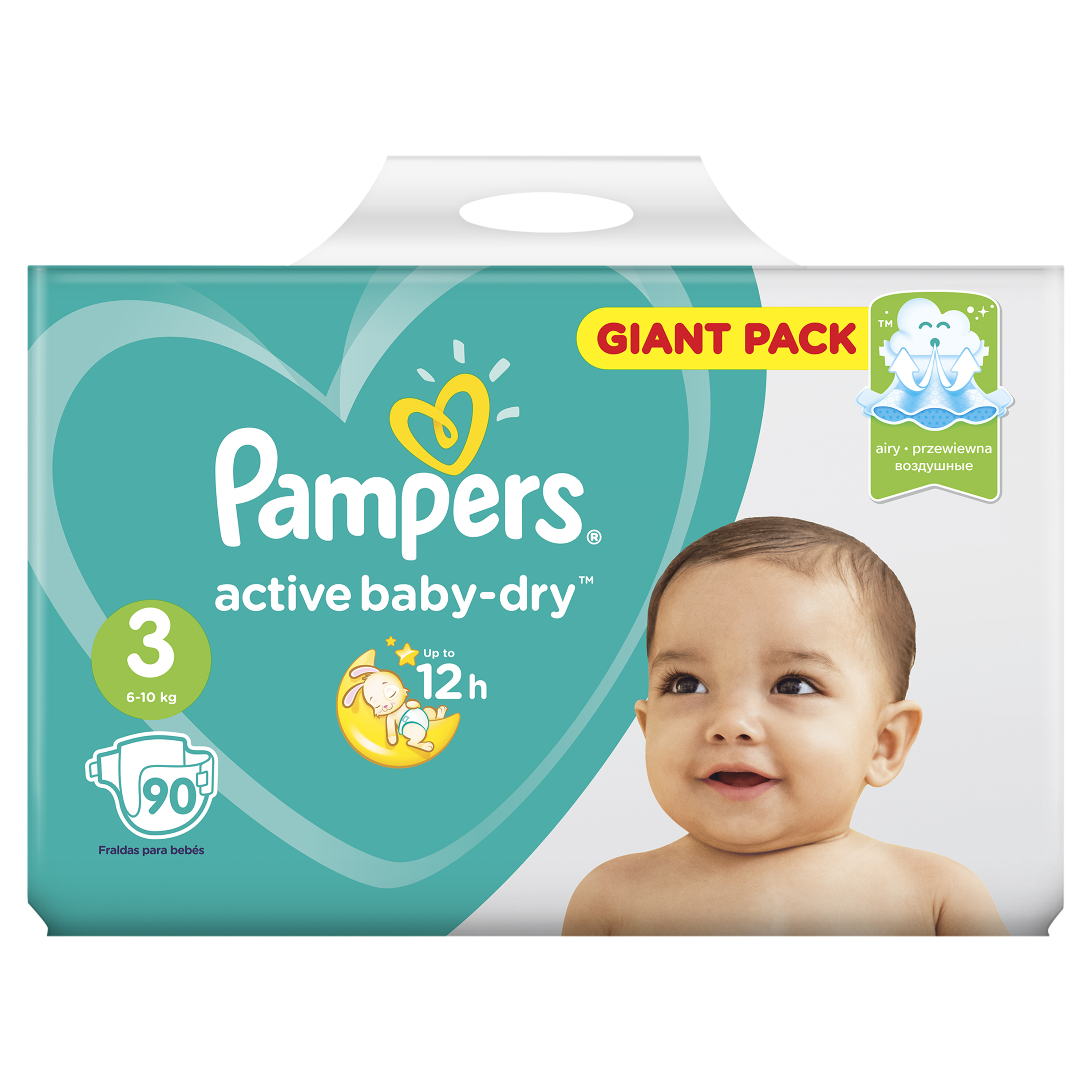 фото Подгузники pampers active baby-dry midi 6-10 кг 90 шт.