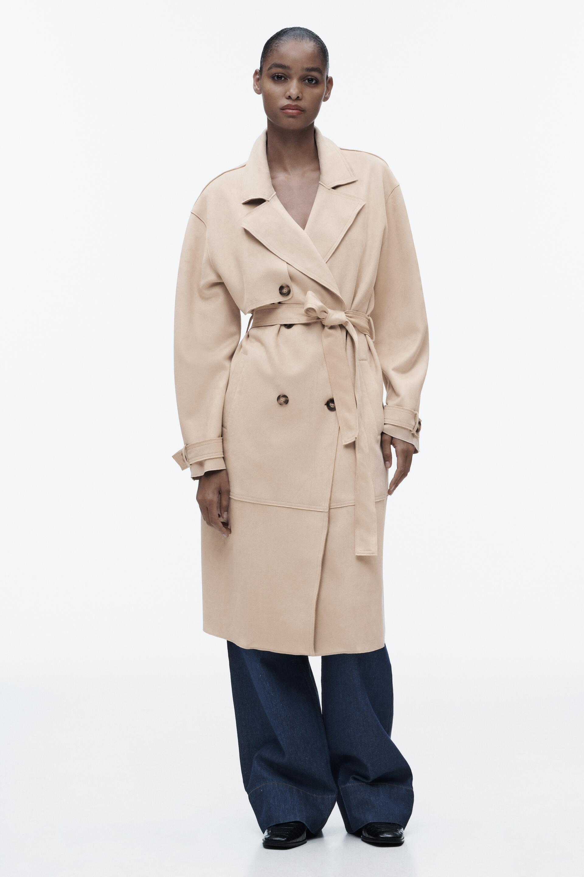 Тренч женский ZARA 08073032 бежевый 2XL (доставка из-за рубежа)