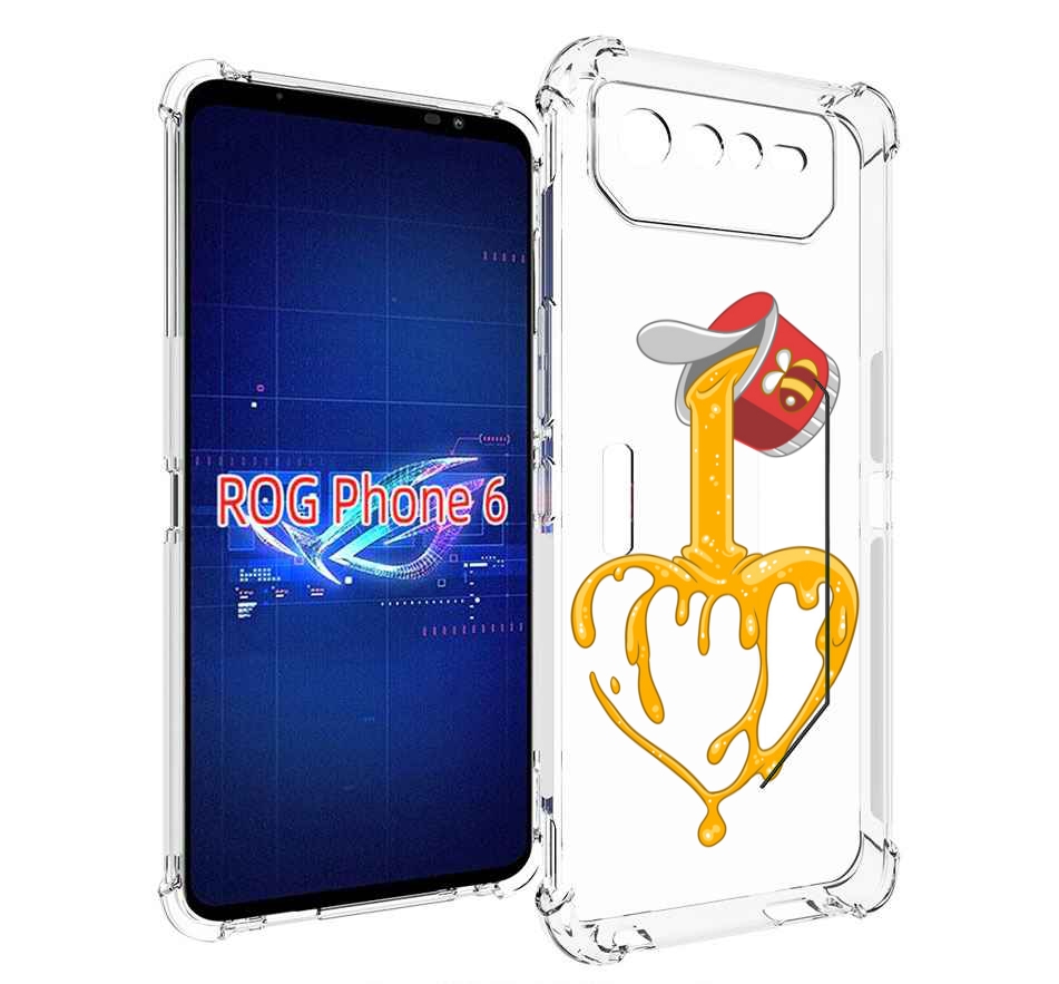 

Чехол MyPads медовое сердце для Asus ROG Phone 6, Прозрачный, Tocco