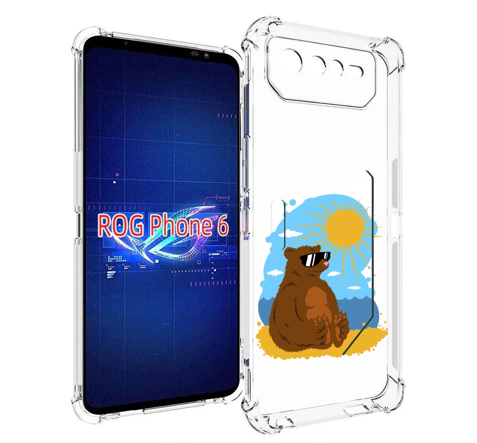 

Чехол MyPads медведь на чиле для Asus ROG Phone 6, Прозрачный, Tocco