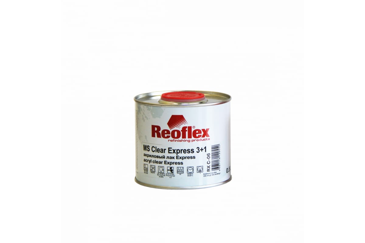

Лак Reoflex Express акриловый 3+1 0.5 л (БЕЗ ОТВЕРДИТЕЛЯ, нужен отвердитель192211t), Прозрачный
