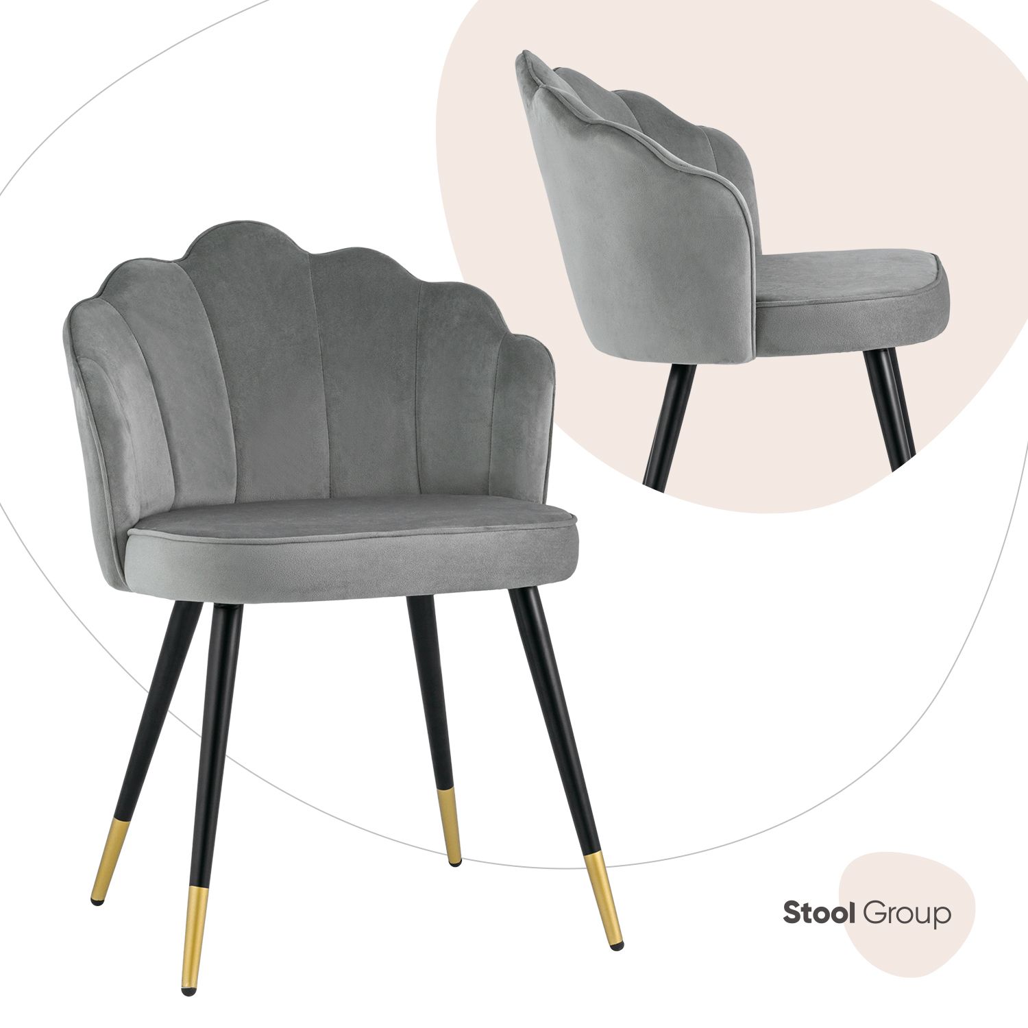 

Стул Stool Group камилла DC-09025 HLR-18, серый, Камила