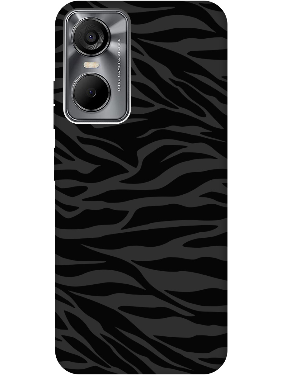 

Силиконовый чехол на Tecno Pop 6 Pro с рисунком "Зебра" Soft Touch черный, 20001040