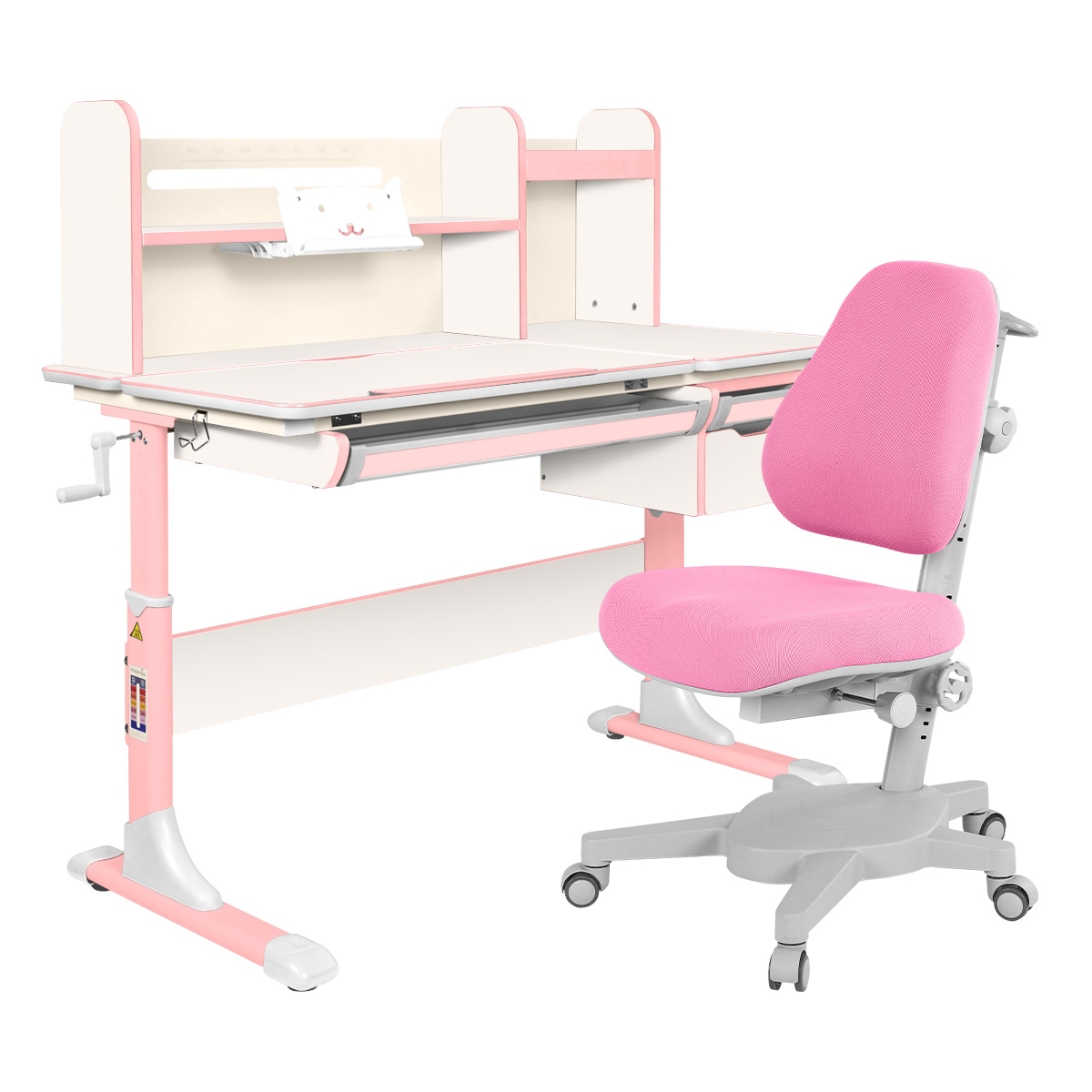 Комплект Anatomica парта Genius белый/розовый с розовым креслом Armata комплект anatomica парта genius белый серый с мятным креслом armata