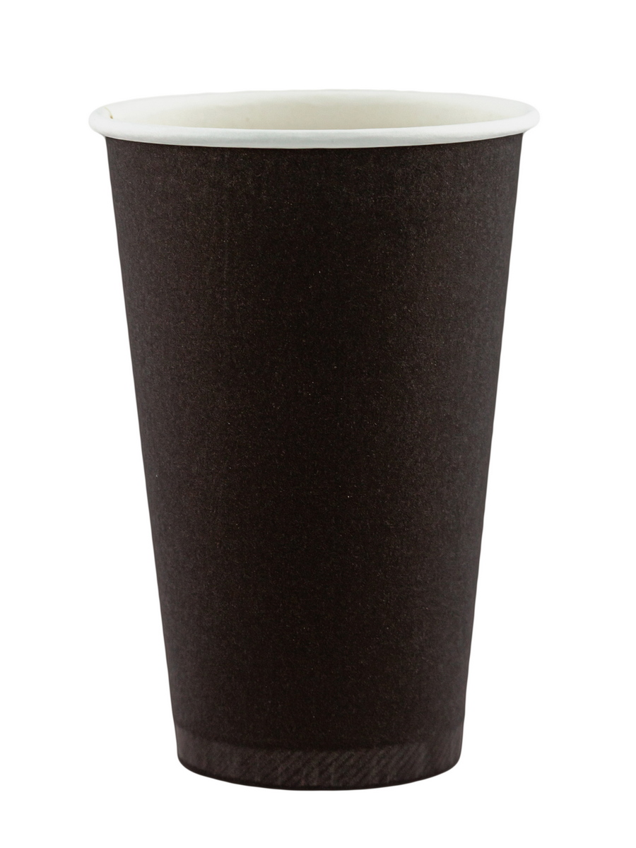 Стакан бумажный ЭКОПАК для горячих напитков черный 1-сл. 450 мл d90 мм 50 шт./уп.