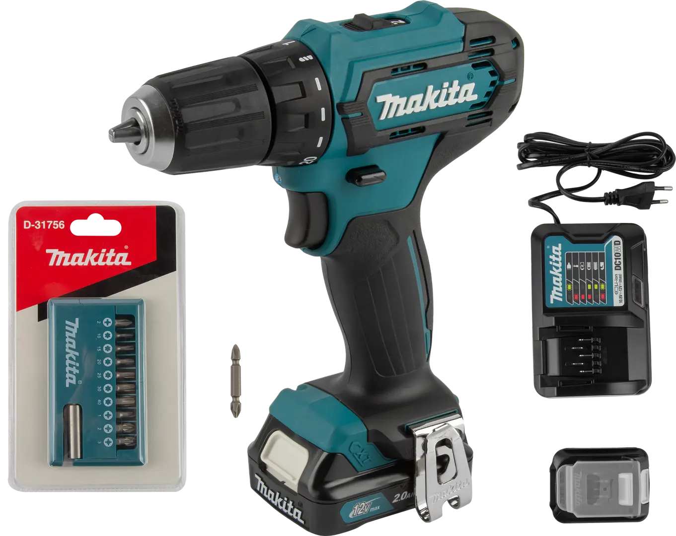 Дрель-шуруповерт Makita DF333DAX13, 12 В Li-Ion 2x2 Ач