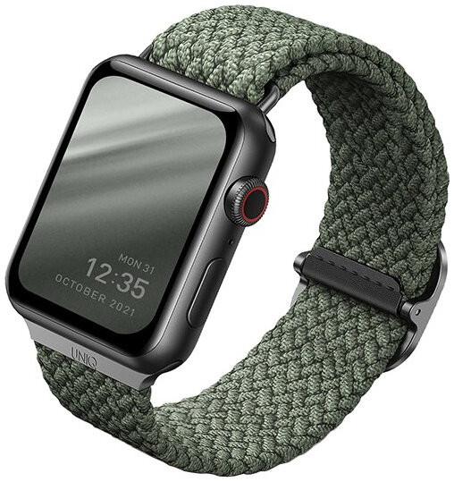 Ремешок Uniq Aspen Strap Braided для Apple Watch 42/44 мм,  Зеленый (44MM-ASPGRN)