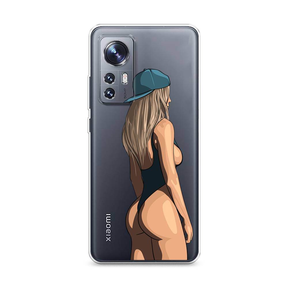

Чехол на Xiaomi 12 "Девушка в черном купальнике", Зеленый;бежевый;черный, 312350-6