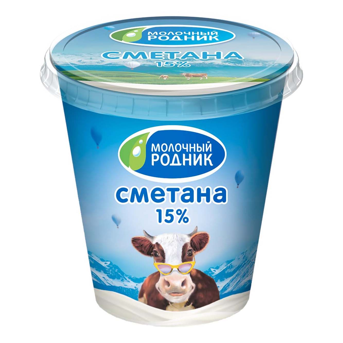 фото Сметана молочный родник 15% 300 г