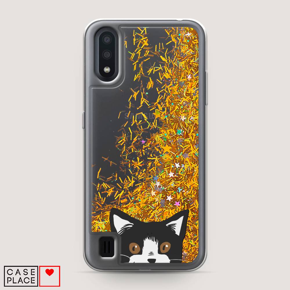 

Чехол Awog на Samsung Galaxy A01 "Подглядывающий кот", Разноцветный, 29590-1