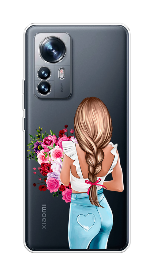 

Чехол на Xiaomi 12 "Девушка с цветами", Коричневый;розовый;голубой, 312350-6