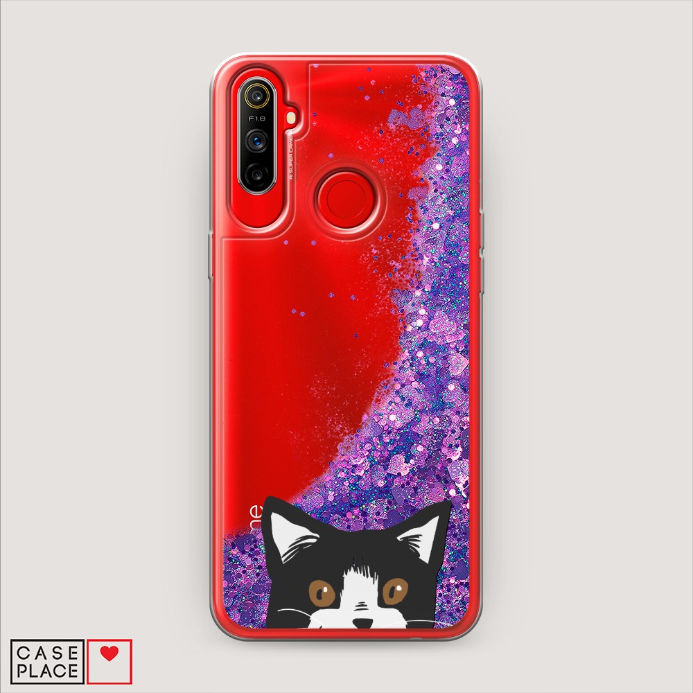 

Чехол Awog на Realme C3 "Подглядывающий кот", Разноцветный, 253092-1