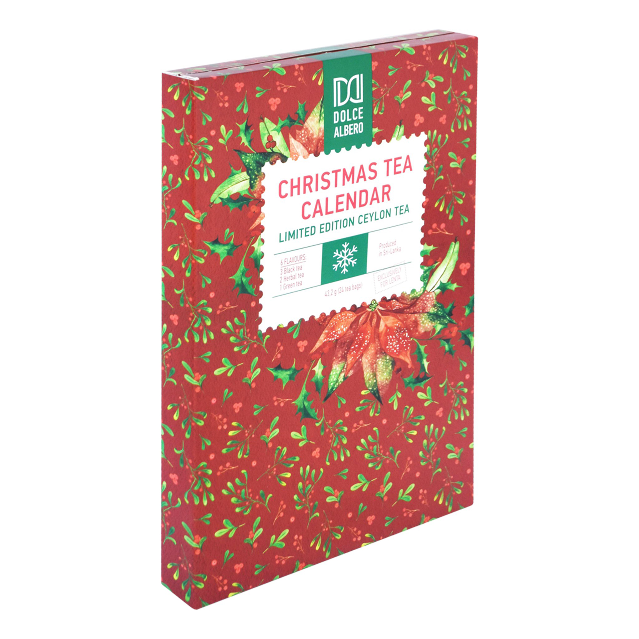 Набор чая Dolce Albero Christmas Tea Calendar ассорти в пирамидках 1,8 г х 24 шт