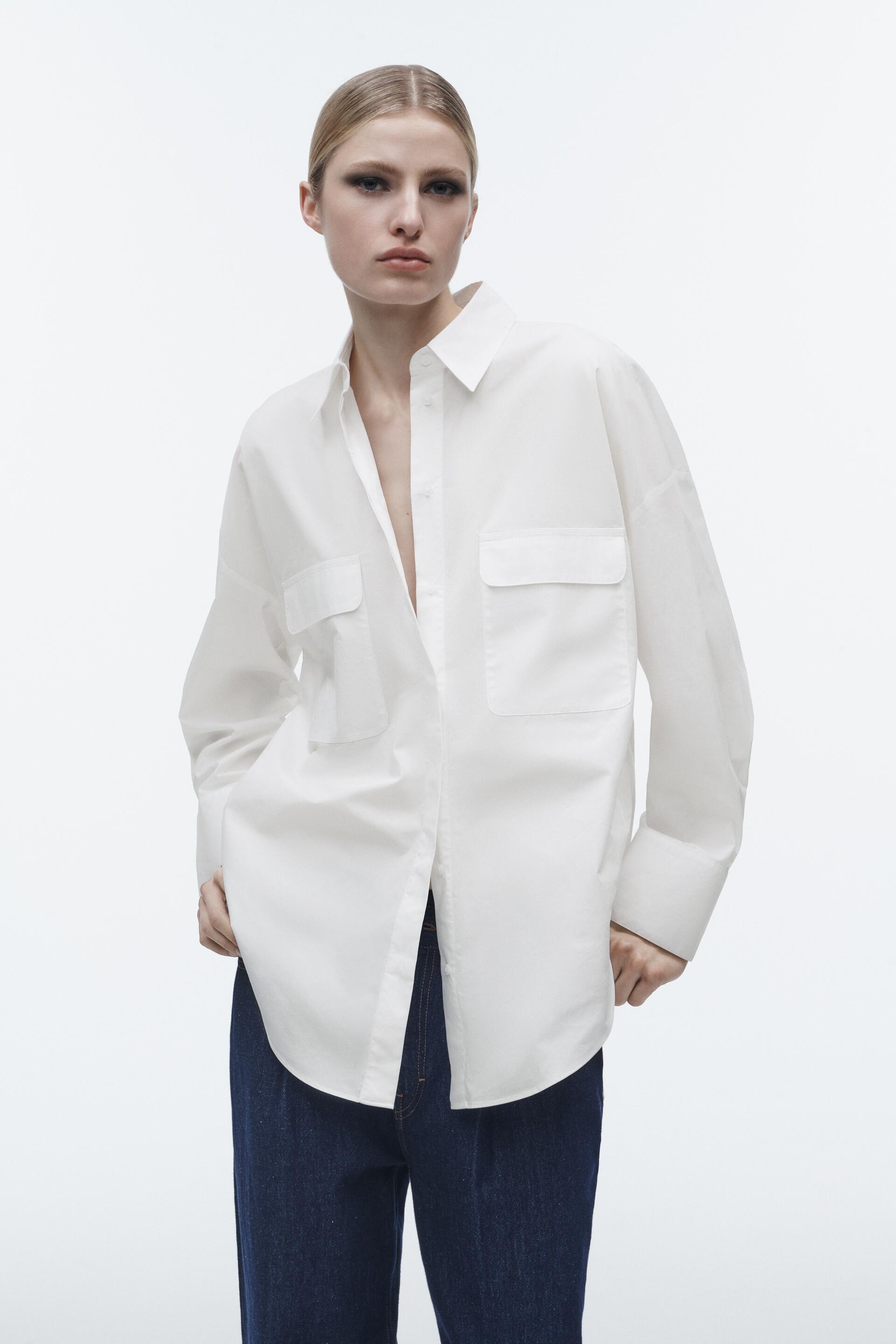 

Рубашка женская ZARA 07969025 белая XL (доставка из-за рубежа), 07969025