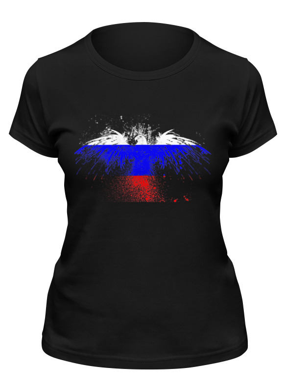 

Футболка женская Printio Флаг россии черная 2XL, Черный, Флаг россии
