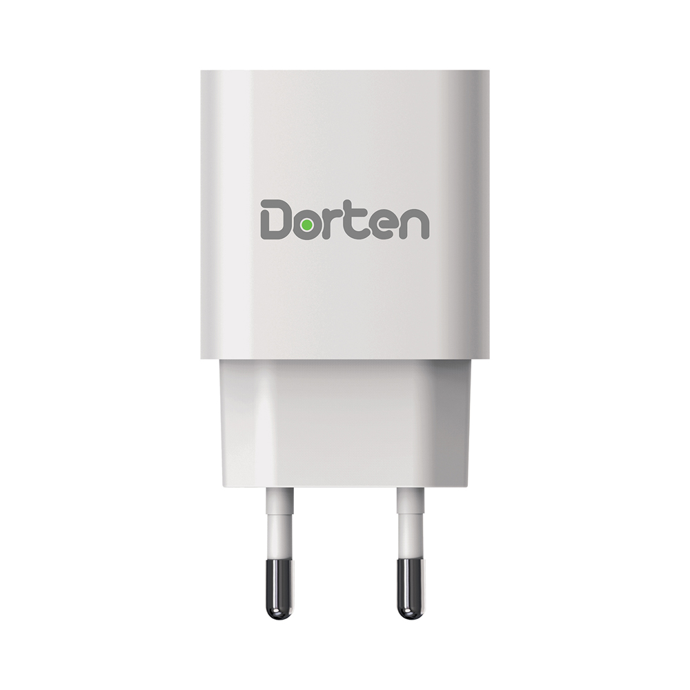 Сетевое зарядное устройство Dorten Dual USB Quick Charger PD3.0+QC3.0 18W 3A White