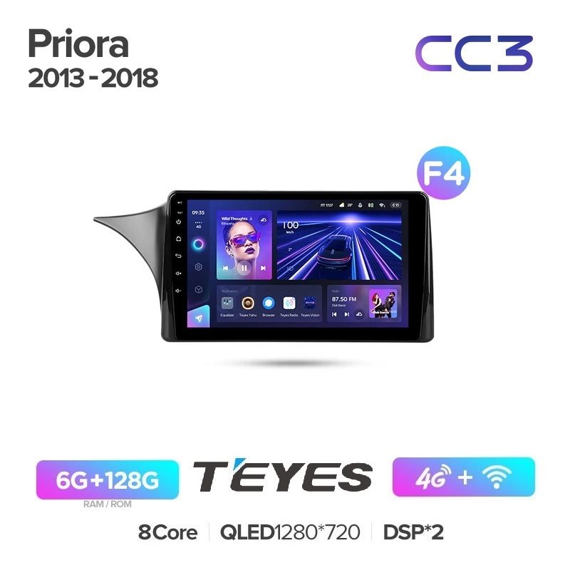 

Магнитола Teyes CC3 6/128 LADA Priora 2 2013 - 2018 F4, CC3