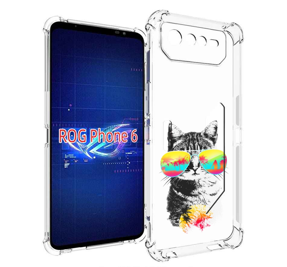

Чехол MyPads крутой кот для Asus ROG Phone 6, Прозрачный, Tocco
