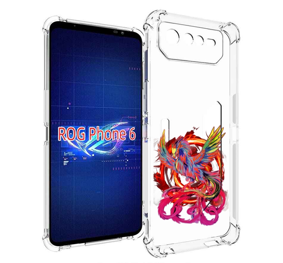 

Чехол MyPads красочный феникс для Asus ROG Phone 6, Прозрачный, Tocco