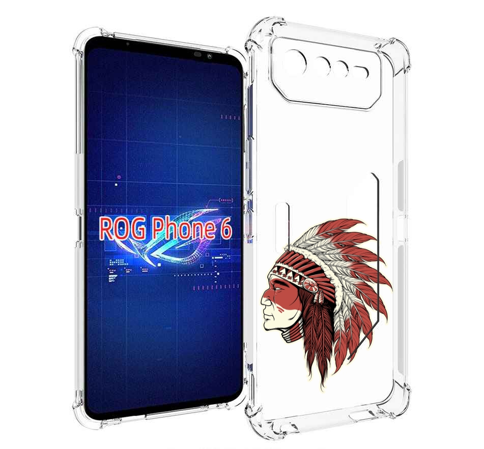 

Чехол MyPads красный индеец для Asus ROG Phone 6, Прозрачный, Tocco
