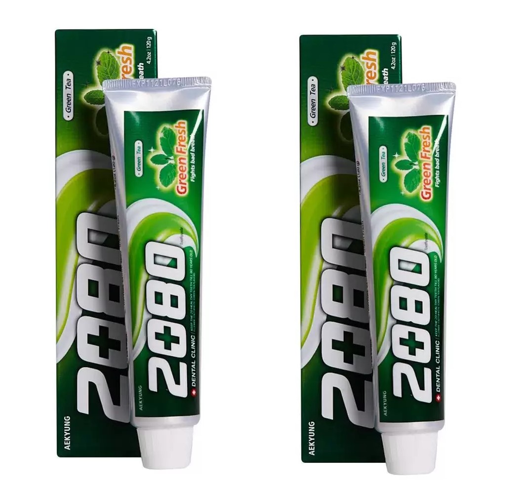 Зубная паста Dental Clinic 2080 Зеленый чай 120 г, 2 шт. kerasys dс 2080 pro max зубная паста максимальная защита 125 г