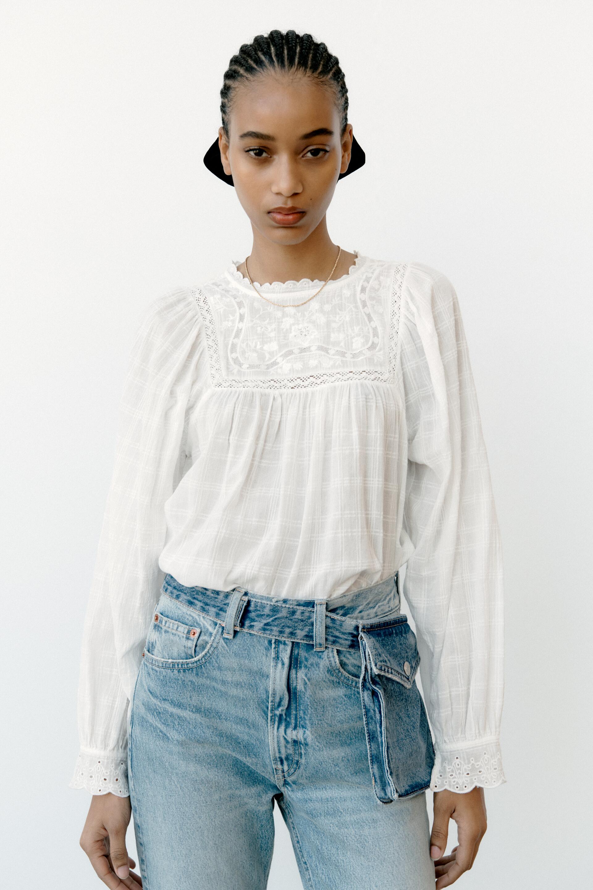 

Блуза женская ZARA 07521100 белая XS (доставка из-за рубежа), Белый, 07521100