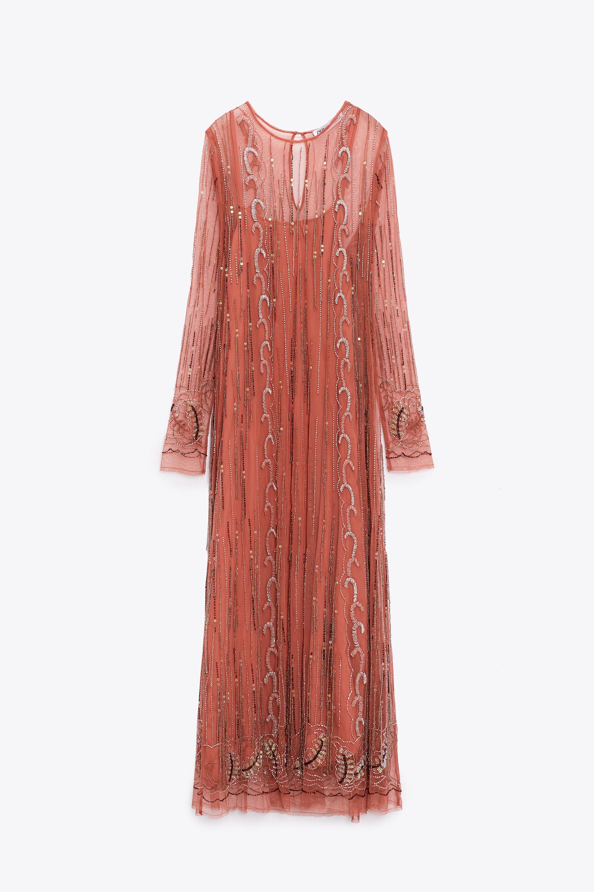 Платье женское ZARA 07521012 оранжевое M (доставка из-за рубежа)