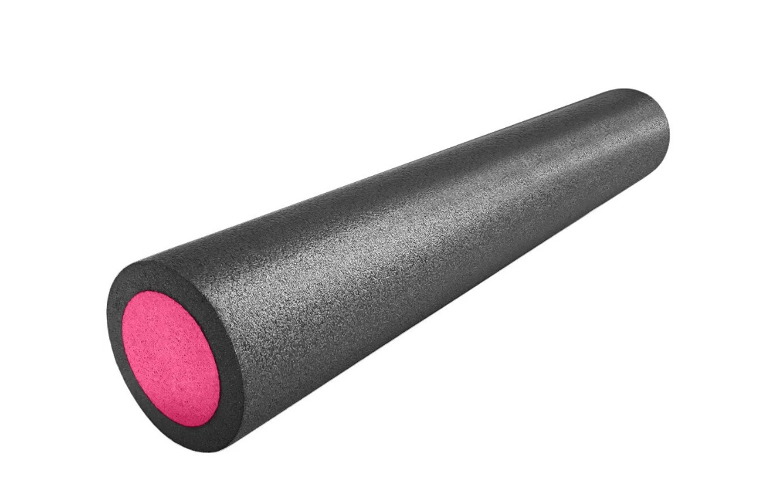 PEF60-9 Ролик для йоги полнотелый 2-х цветный (черно/розовый) 60х15см. (B34497)
