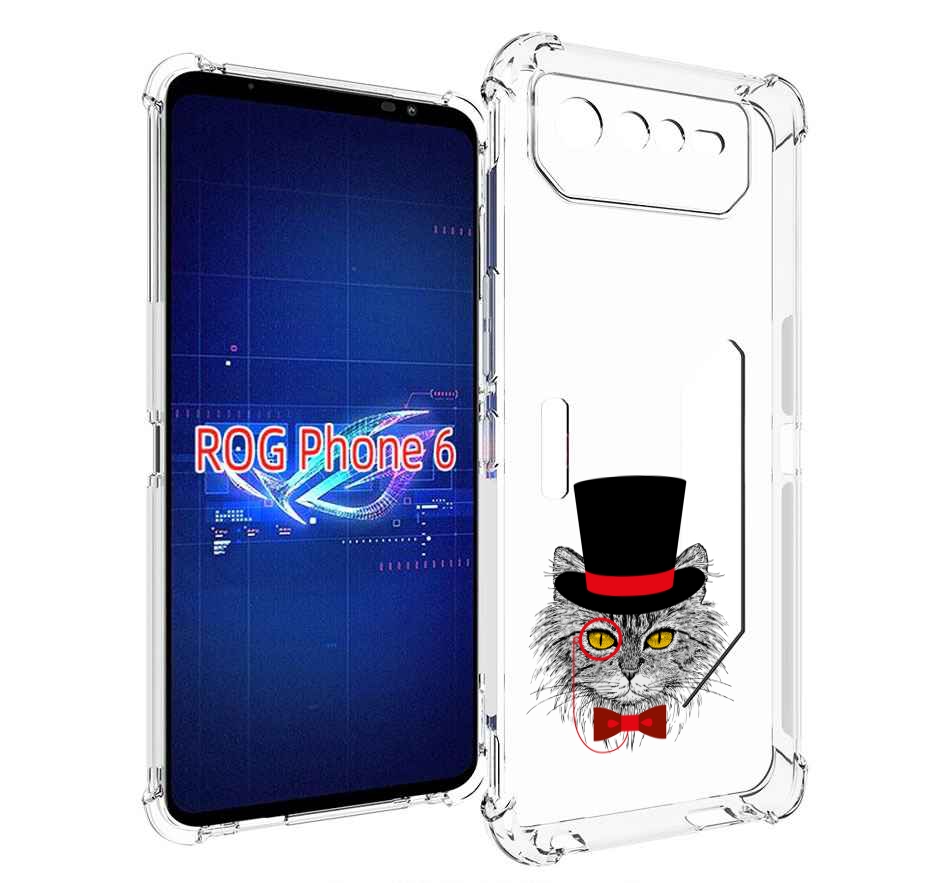 Чехол MyPads кот в шляпе для Asus ROG Phone 6