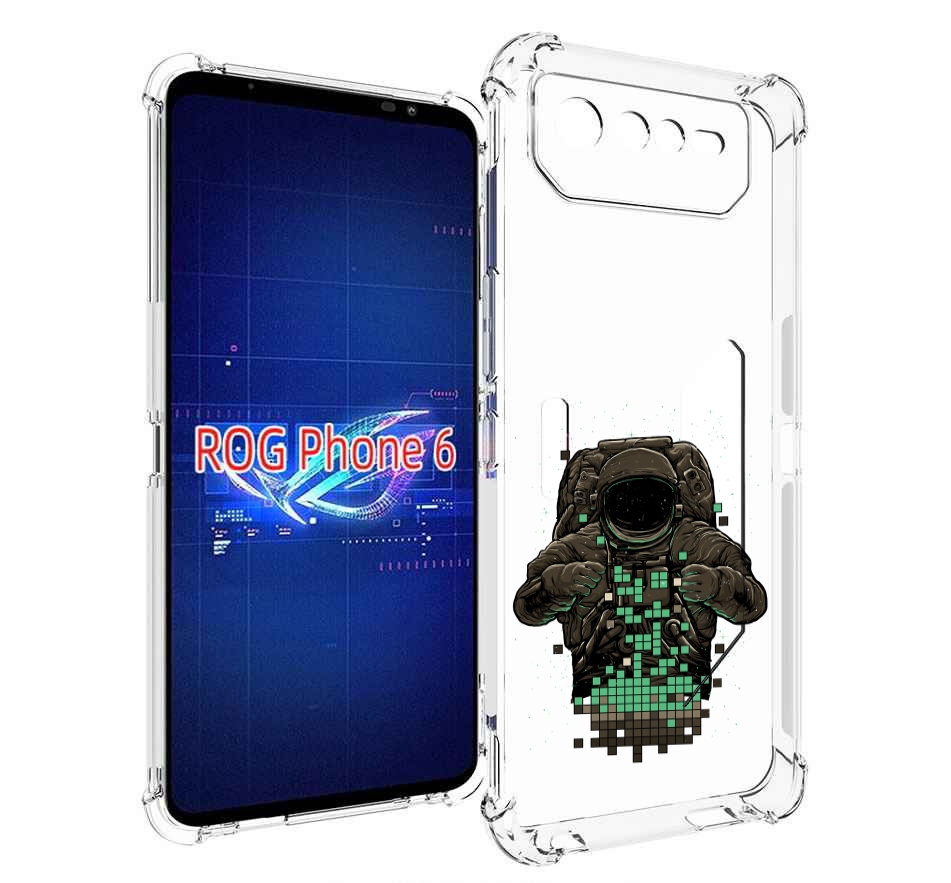 Чехол MyPads космонавт с пикселями для Asus ROG Phone 6