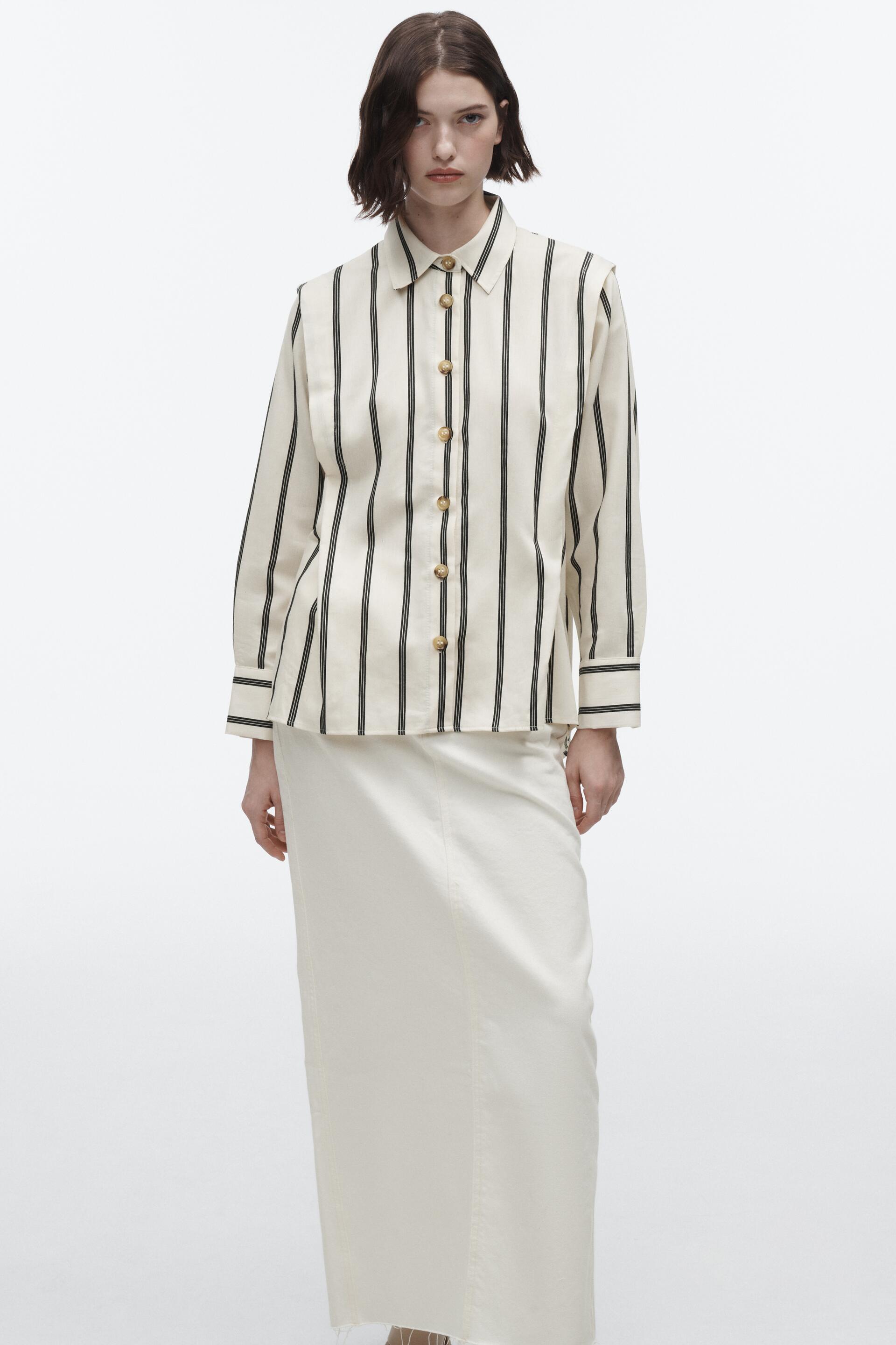 

Рубашка женская ZARA 07484062 бежевая XS (доставка из-за рубежа), Бежевый, 07484062
