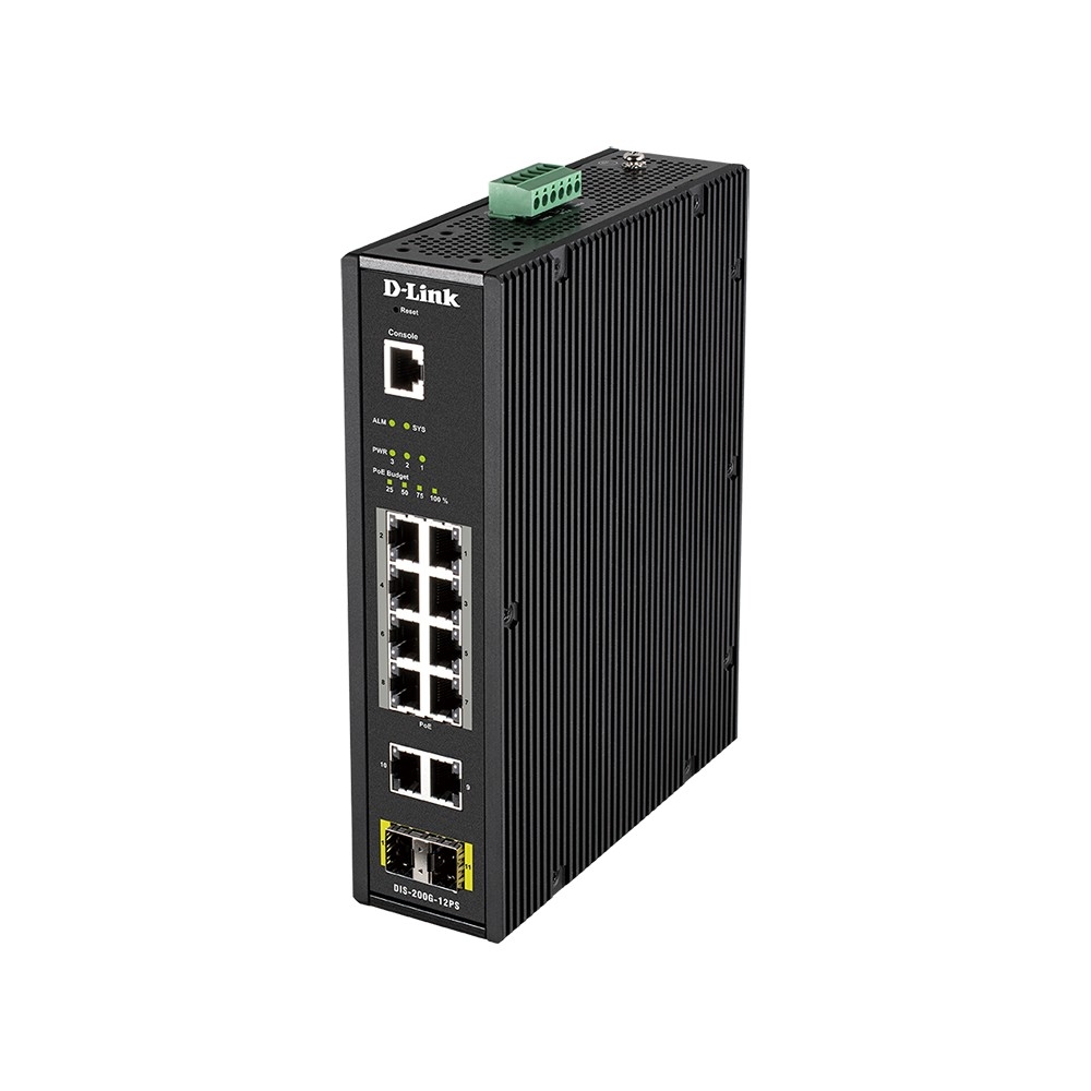 

Коммутатор D-Link DIS-200G-12PS/A2A черный, DIS-200G-12PS/A2A
